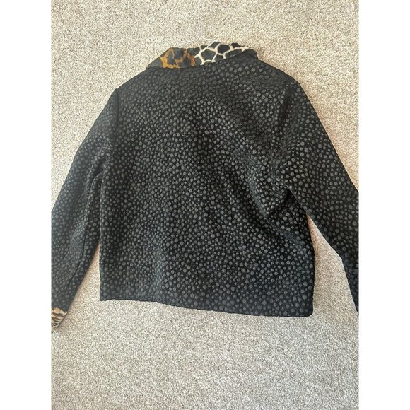Vintage Taylor G Animal Print Black Jacket Size 1X - Picture 4 of 6